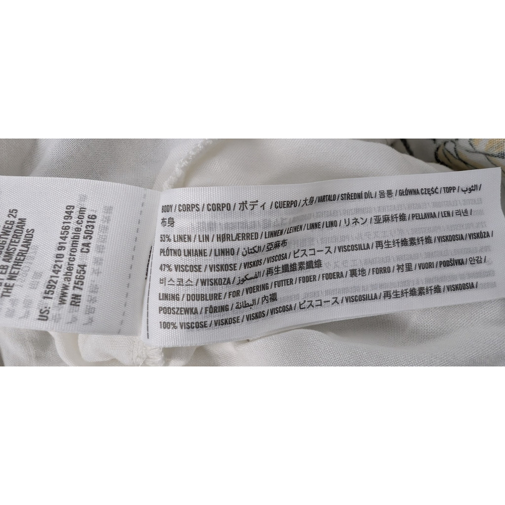 Abercrombie & Fitch Gabriella Linen Maxi Dress XXLP Floral Butterfly Cottagecore - Picture 10 of 13